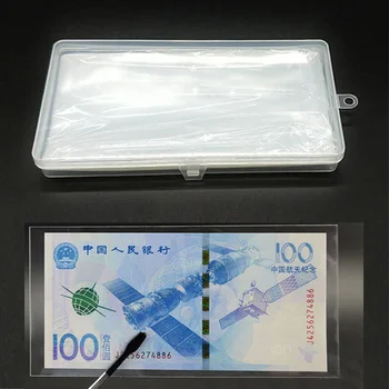 1 шт. Пластиковая коробка 100 шт. Прозрачная бумажная защитная сумка для хранения денег Портативный держатель банкнот из ПВХ 17,5 * 8,5 см