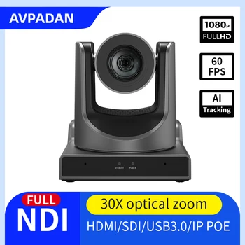 1080P Конференция NDI PTZ-видеокамера 12x 20x 30x Zoom POE PTZ-камера SDI HDMI USB3.0 Выходы AI Tracking CAM