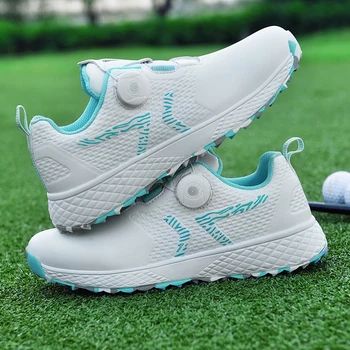 2023 Новая женская обувь для гольфа Быстрая шнуровка Кроссовки для гольфа на открытом воздухе Нескользящие кроссовки для ходьбы с травой Женская удобная обувь для гольфа