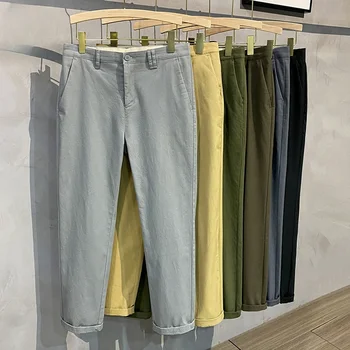2023 Новые повседневные брюки для мужчин Весна Лето Деловая мода Удобные эластичные хлопковые джинсы Straigh Брюки Мужские классические 6 цветов