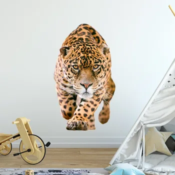 3D Животное Тигр Настенные Наклейки Подросток Спальня Гостиная Украшение Детская Комната Наклейки Для Мебели Домашний Офис Декор