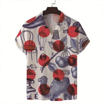 3d рубашки мужские оверсайз пляж мужская рубашка с коротким рукавом цифровая печать гавайские топы мужская одежда Camiseta