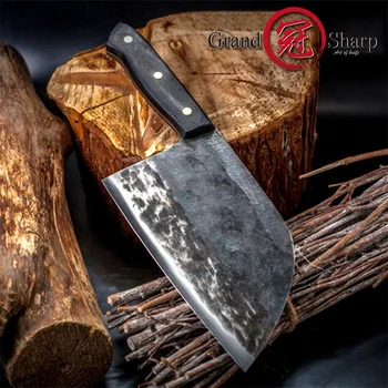 7 '' Кованый поварской нож ручной работы, плакированный сталью, кованый китайский тесак, профессиональный кухонный шеф-повар, ножи, овощное мясо, инструменты для резки