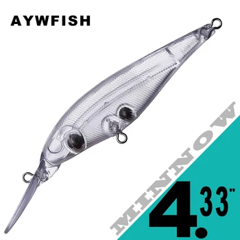 AYWFISH 15 шт. / лот рыбалка гольян бланки 11 см 9,1 г искусственный плавающий воблер средний дайвинг губа джеркбейт DIY неокрашенный гольян