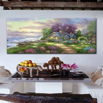 Arthyx,Красивый жикле поп-арт пейзаж картина маслом печать на холсте,большой размер,настенные картины для гостиной,украшение дома