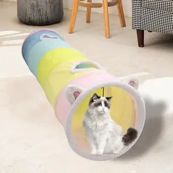Cat Play Tunnel Компактный туннель для кошек Складной туннель для кошек Игрушечный космос Устойчивый к царапинам портативный для снятия скуки для кошек