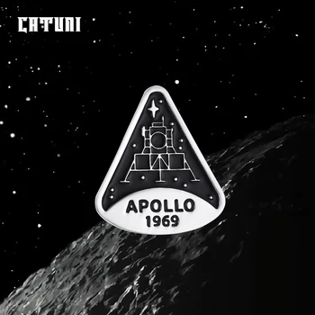 Catuni Apollo 11 Лунный посадочный модуль Булавка Эмаль Брошь Космическая наука Лацкан рюкзак Значок Ювелирные изделия Подарок для коллекции астронавтов