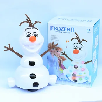 Disney Frozen 2 Танцующий снеговик Олаф Робот со светодиодным музыкальным фонариком Электрическая фигурка Модель Детские игрушки для детей Подарок