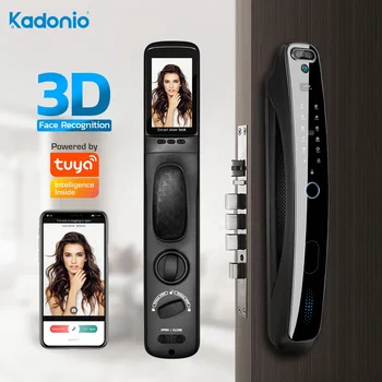 Kadonio Электронная клавиатура Пароль Карта NFC 3D Распознавание лица Цифровой умный дверной замок с камерой