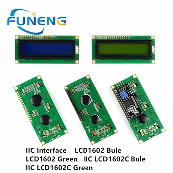 LCD1602 1602 ЖК-модуль Синий/желтый зеленый экран 16x2 символьный ЖК-дисплей PCF8574T PCF8574 интерфейсом IIC I2C 5 В для arduino