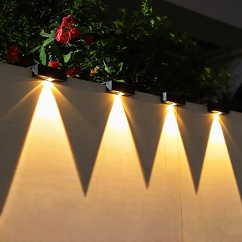 LED Солнечные садовые фонари Супер яркие водонепроницаемые лампы на солнечных батареях Балкон Лестница Уличное освещение Наружный солнечный свет Светодиодные фонари