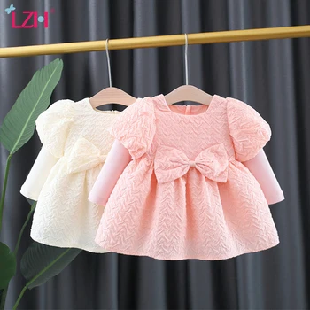 LZH Осенняя детская одежда для девочек 2021 Платье принцессы с длинным рукавом для детей 1-4 лет Платья для новорожденных Одежда для девочек