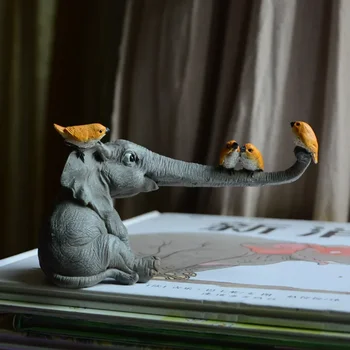 Lucky Elephant Фигурки Сказочный сад Украшения для животных Домашний декор Украшение гостиной Сувенирные ремесла Кавайные аксессуары