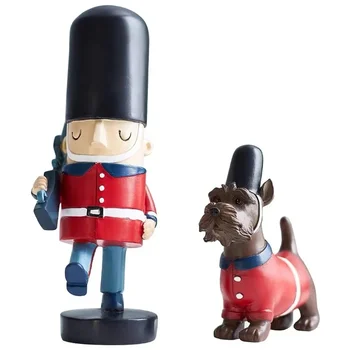 [MGT]Скандинавский творческий солдат и собака статуя украшение дом интерьер ремесла подарок дисплей