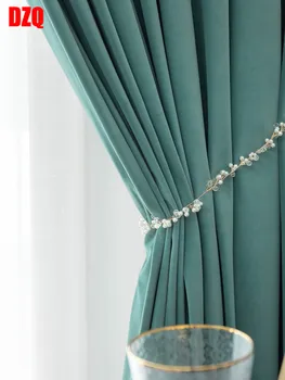 Nordic Простой Соболиный оттенок Оттенок Swan Velvet Элегантные однотонные натуральные серые бархатные шторы для гостиной, столовой, спальни