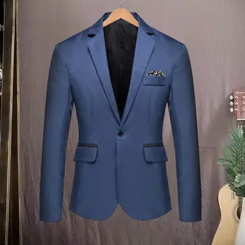 Slim Fit Пальто Элегантный мужской свадебный костюм Пиджак Slim Fit Single Button Cardigan Style с отложным воротником для жениха