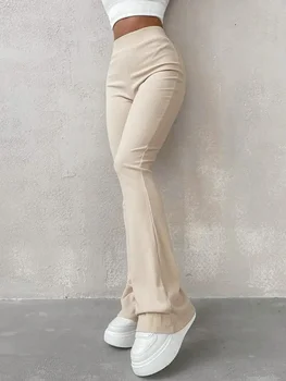 Solid Slim Fit Streetwear Женские брюки с высокой талией Y2k Одежда Pantalones Эстетичные модные брюки Полная длина Femininas Брюки