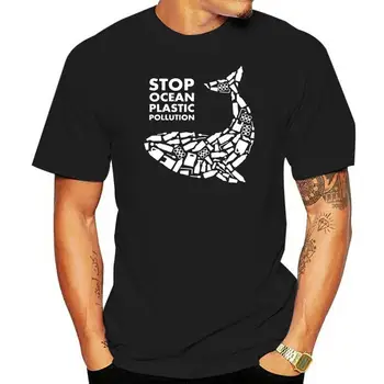 Stop Ocean Plastic Pollution Мужская футболка Глобальное потепление Кит Окружающая среда Топ 2022 Хип-хоп мужская футболка