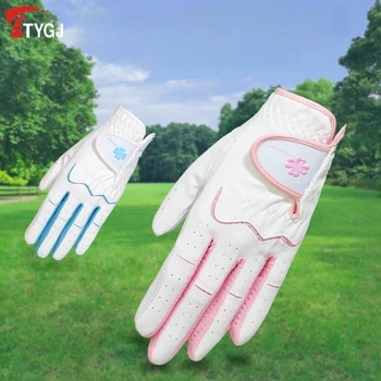 TTYGJ Новые перчатки для гольфа PU+Овчина Сращивание Женские противоскользящие дышащие перчатки для гольфа 1 пара для левой и правой руки