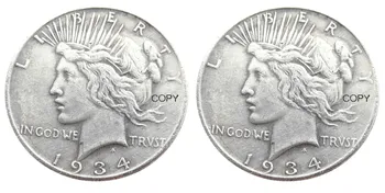 US 1934/1934 Двуликий Доллар Мира Посеребренная Копия Монета Высокое Качество