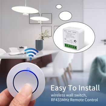 WiFi Автоматический выключатель Tuya Smart Home APP Телефон Голосовое управление Беспроводной дистанционный переключатель RF433 для Alexa / Google Assistant / Smart Life