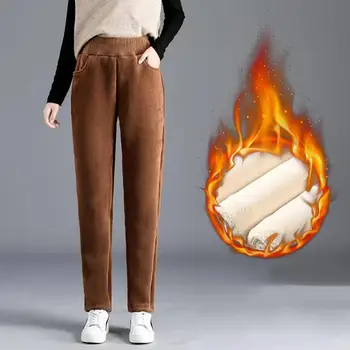 Вельветовые прямые брюки Новый корейский Capris Широкие брюки для женщин Высокая талия Оверсайз 3XL Повседневные элегантные мешковатые брюки Новый