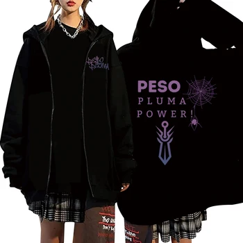 Винтаж Песо Pluma Genesis Толстовка с капюшоном Пальто с длинным рукавом Молния Графическая толстовка Y2K Одежда Мужчины Женщины