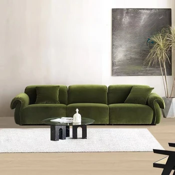 Винтажный диван из зеленой бархатной ткани Wonderland Средневековый диван