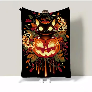 Волосатое одеяло для декоративного дивана Happy Halloween Manta Para Sofá Роскошные одеяла Украшение спальни Покрывало на кровати Плед