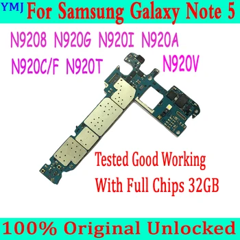 Высокое качество Без идентификационной учетной записи для Samsung Galaxy Note 5 N9208 N920G N920I N920C N920T N920V Материнская плата 32 ГБ хорошо протестирована Материнская плата