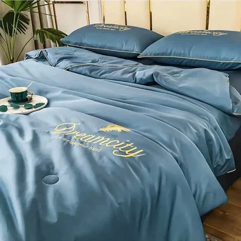 Вышивка Летнее прохладное одеяло Шелковистые дышащие королевские одеяла Охлаждающее одеяло Постельное белье Ледяное вискозное одеяло Текстиль Поставка