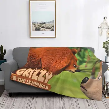 Гриззи и лемминги Фланелевое одеяло Медведь мультфильм фильм Одеяла для кровати Автомобиль Супер теплое покрывало