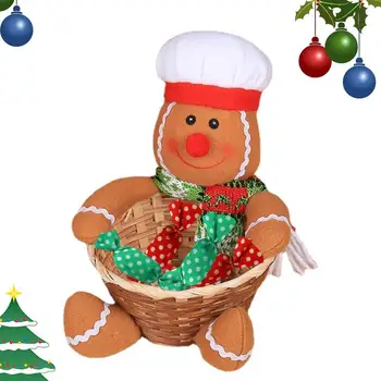 Декоративная корзина для конфет Дисплей для закусок Рождественское украшение Санта-Клаус Северный олень Снеговик Дизайнерская вечеринка предпочитает сахарный контейнер для