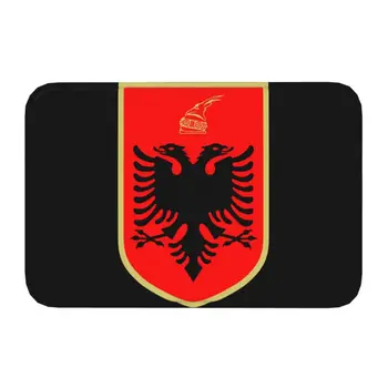 Добро пожаловать Эмблема Албании Орел Дверь Пол Кухонный коврик Противоскользящий на открытом воздухе Албанский патриотический коврик Гаражный коврик Ковер Подножка для ног