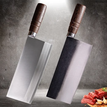  Китайский кухонный тесак для мяса 8 дюймов Кованый нож ручной работы Full Tang Chef Bone Chopper Cooking Tools