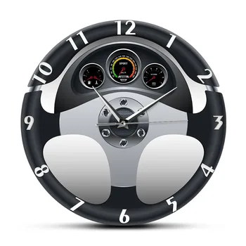 Креативные 12-дюймовые настенные часы - уникальный дизайн рулевого колеса автомобиля и приборной панели для гостиной, бара и домашнего декора