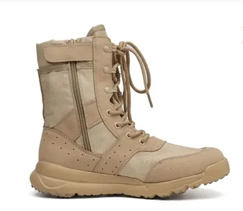 Летние дышащие мужские женские армейские ботинки Военные тактические пейнтбольные ботинки для страйкбола Боковые ботинки на молнии Мужские ботинки для боя в пустыне