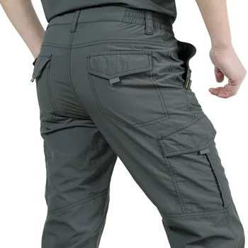 Летние повседневные легкие армейские военные длинные брюки мужские водонепроницаемые быстросухие грузовые кемпинговые комбинезоны тактические штаны дышащие