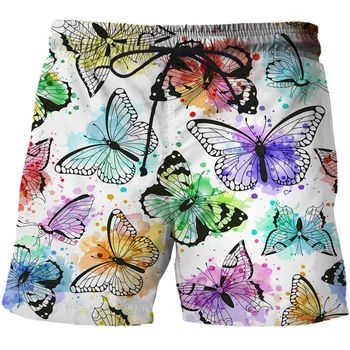 Лето Y2k Стиль бабочка Короткие брюки Женщины Мужчины 3D-печатный купальник Плавки Пляжные шорты Скейтборд Спорт Тренажерный зал Ледяные шорты