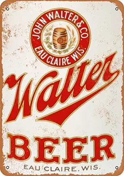 Металлическая вывеска - Пиво Walter - Винтажный образ