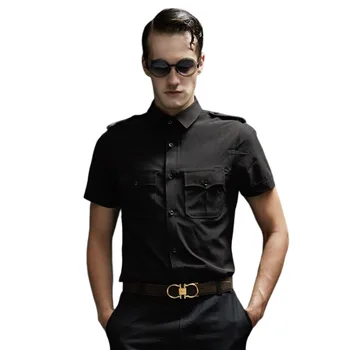 Мужская тонкая рубашка с коротким рукавом Slim Fit 2023 Лето Новая Европейская и Американская Подиумная Мода Повседневная Рубашка С Половиной Рукава Топ