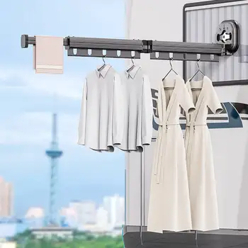  Настенная сушилка для одежды с выдвижной присоской Удлинитель Стойка Многоразовая 3-кратная сушилка для одежды