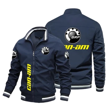 Новая мужская уличная куртка Harajuku BRP can - am Logo Printed Zip Jacket Хип-хоп Бейсбольная куртка Мужская ветрозащитная мотоциклетная куртка