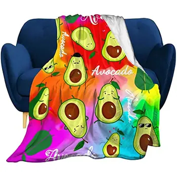 Одеяло из авокадо Мультяшная еда Фруктовое одеяло Мягкое легкое теплое фланелевое одеяло с авокадо для детей и взрослых Подарки 50 