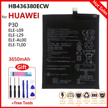 Оригинальный HB436380ECW Аккумулятор для телефона Huawei P30 ELE-L09 ELE-L29 ELE-AL00 ELE-TL00 3650 мАч Сменные батареи Bateria