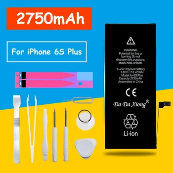 Оригинальный аккумулятор DaDaXiong для iPhone 6S PLUS 2750 мАч Реальная емкость с набором станков Замена Bateria
