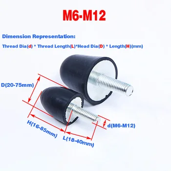 Остроконечный резиновый амортизатор / коническая амортизаторная подушка для ног M6M8M10