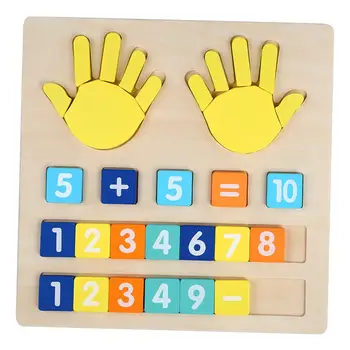 Пальцы на пальцах Счетная игрушка Игрушка для детей младшего возраста Сенсорная игрушка Дерево Математика Занятая доска для когнитивного развития Дошкольная деятельность