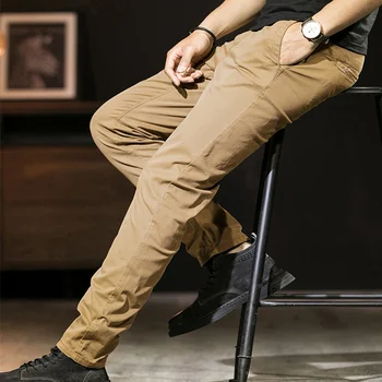 Повседневные брюки-карго Мужские прямые высококачественные брюки для мужчин Военные 2023 Новая весенняя мужская одежда