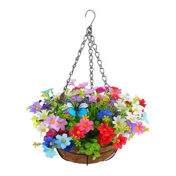 Подвесные цветочные корзины для макраме Цветочный контейнер для хранения Плетеная корзина ручной работы из ротанга Подвесной цветочный горшок для домашнего декора
